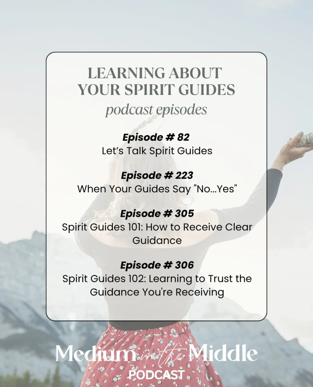 the last episode rewind before i am back with a new podcast episode this week 🎧
.
this is all episodes about spirit guides 💫 
.
i took july + august off recording new podcast episodes, and we spent all summer reviewing past episodes to help you wit