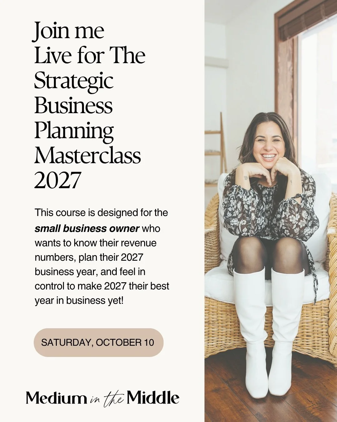 ✨ JOIN ME LIVE FOR THE STRATEGIC BUSINESS PLANNING MASTERCLASS 2027 ✨
.
small business owners, it&rsquo;s time to plan for 2027 📊💻
.
back by popular demand, my annual 3.5-hour strategic business planning masterclass is designed to help you understa