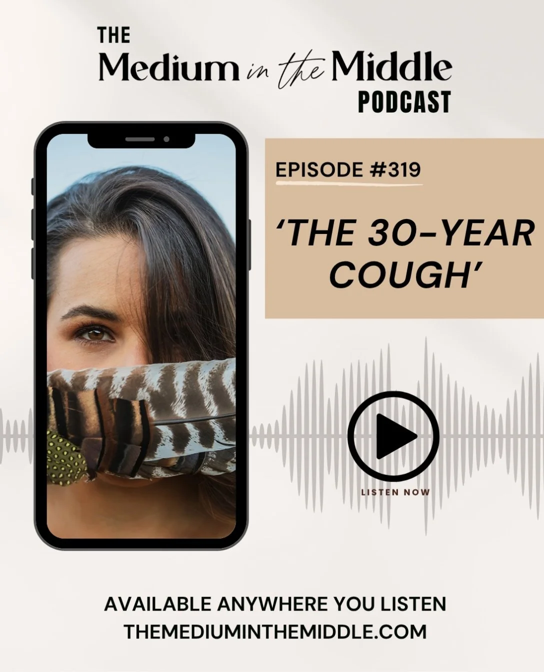 what if your body had been trying to get your attention for 30 YEARS?
.
this week on the medium in the middle podcast, i&rsquo;m sharing the story of the 30-year cough 😷
.
a client came in for a session and casually apologized for a weird cough she 