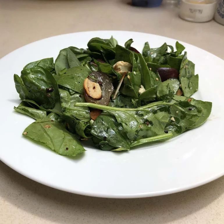 Spinach Salad with Grapes, Feta, and Toasted Almonds