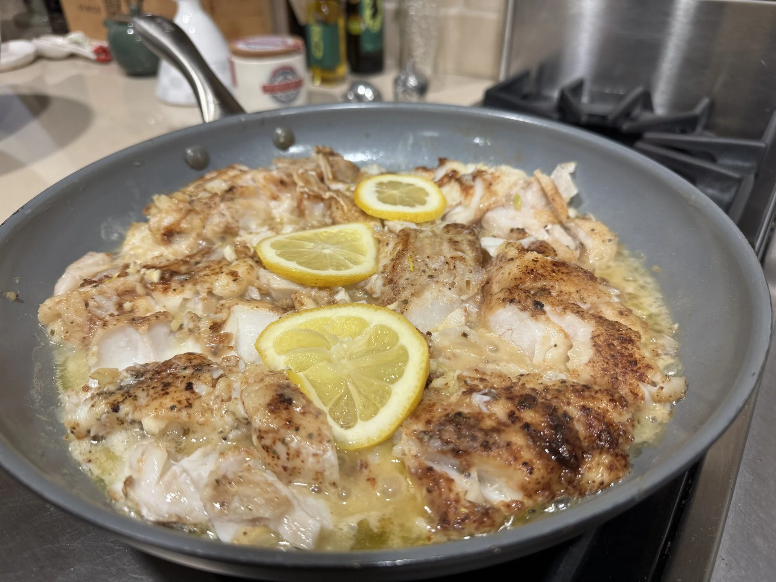 Lemon Butter Cod with Garlic Aioli Sauce