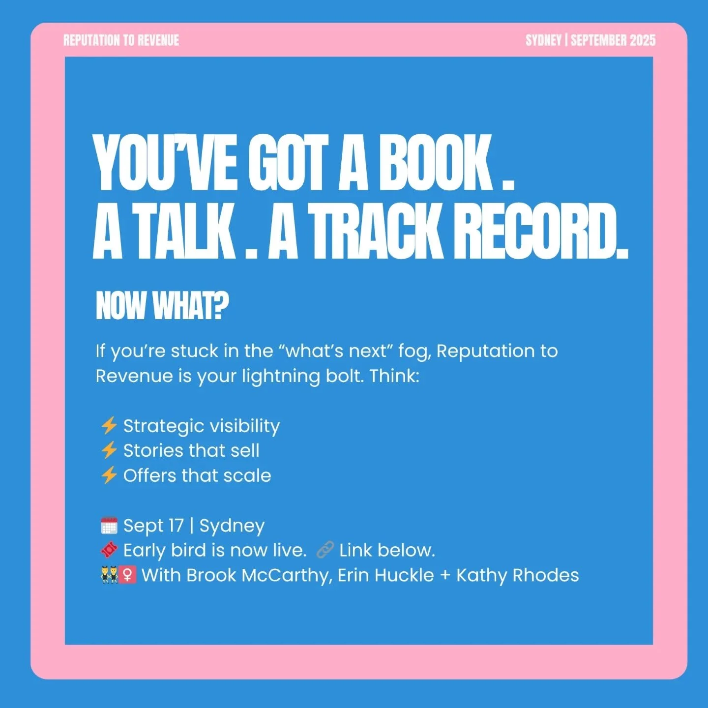 So many experts and thought leaders I speak with feel stuck on &quot;what's next?&quot;.

They've published one book (or many!).
They've spoken on stages. 
They're known for being a quality operator. 

But every month they're still hustling. They can
