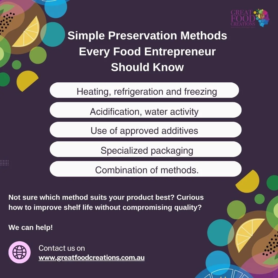 Preservation methods help slow down the natural spoilage process, extending shelf life and maintaining product integrity.

Here are some straightforward yet effective preservation techniques commonly used:
🔸 Heating
🔸 Acidification
🔸 Water activit