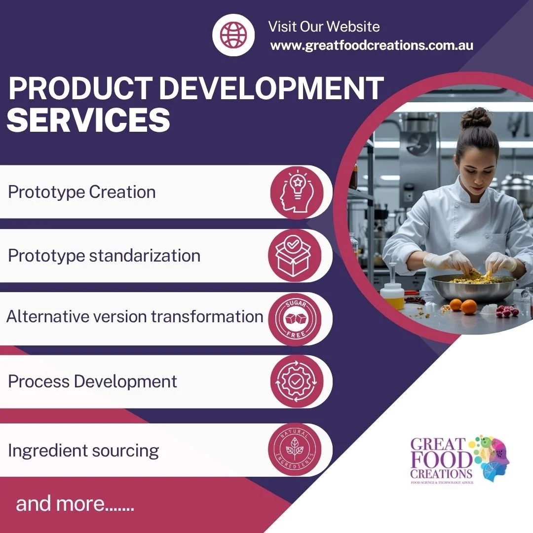 Turning Ideas Into Real Products

From early concept to shelf-ready! We help food and beverage businesses bring their ideas to life through:

&bull; Prototype Creation &ndash; Rapid, small-batch development to test and refine your ideas

&bull; Produ