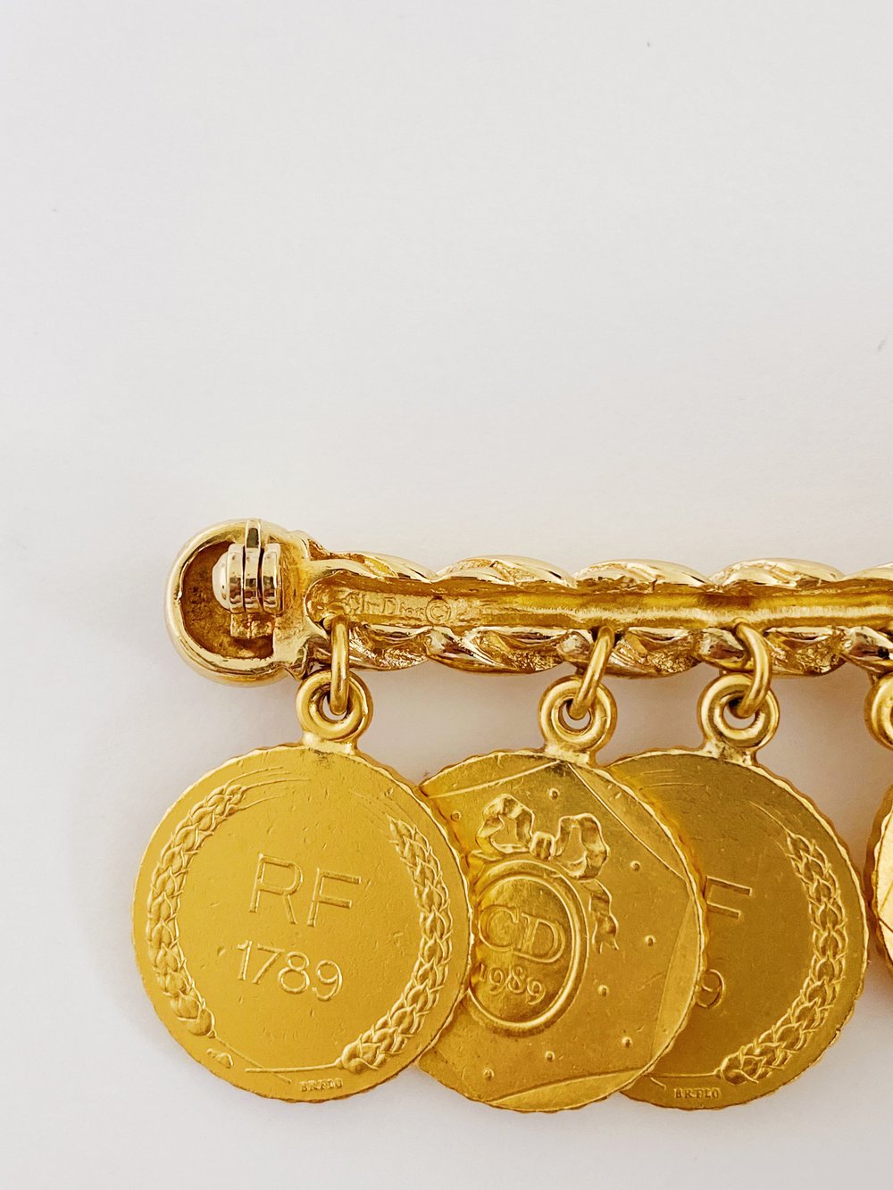 SWS VINTAGE — SWS VINTAGE | Vintage Christian Dior Bicentennial Coin Bar  Brooch