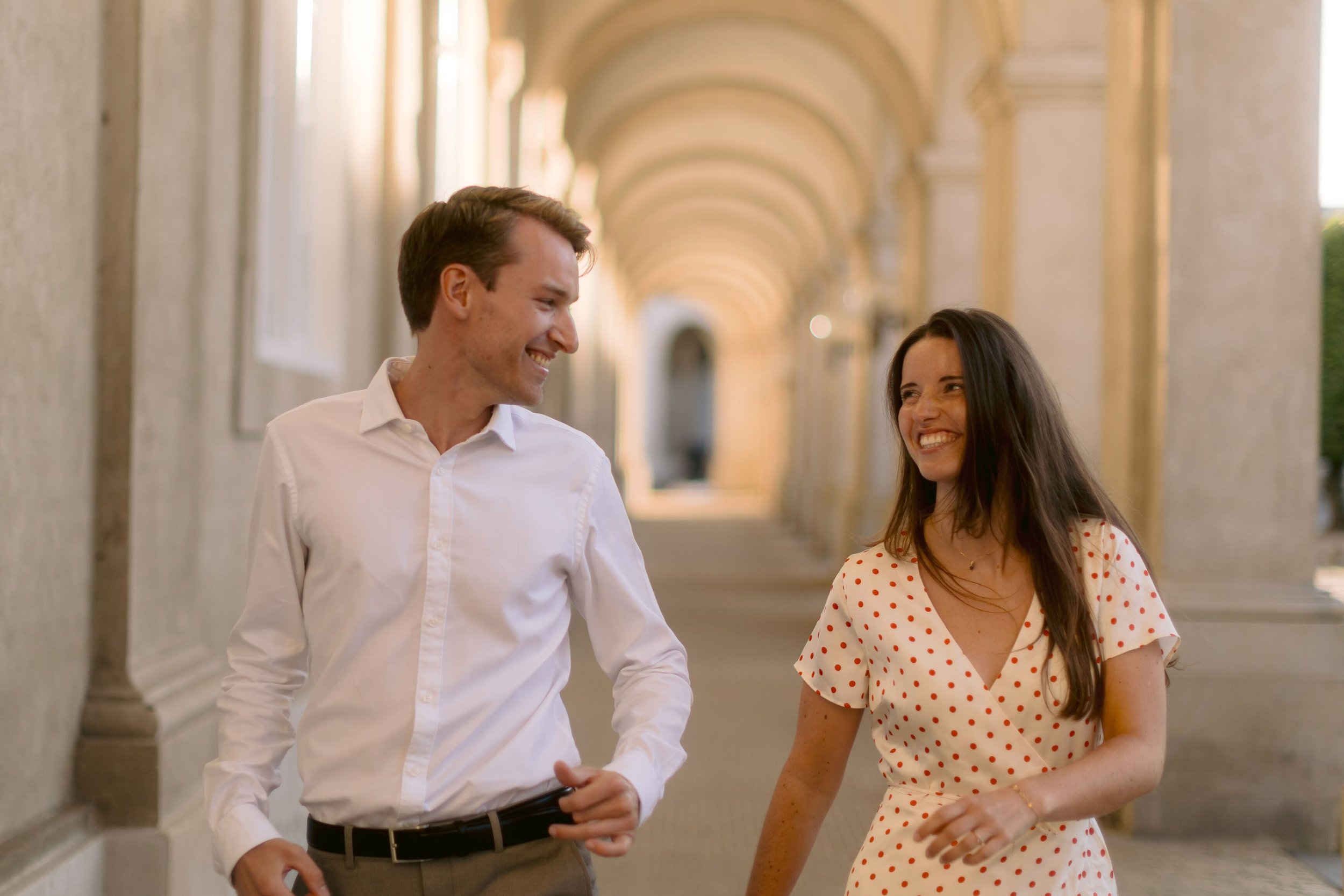 happy couple doing pre-wedding photos in copenhagen