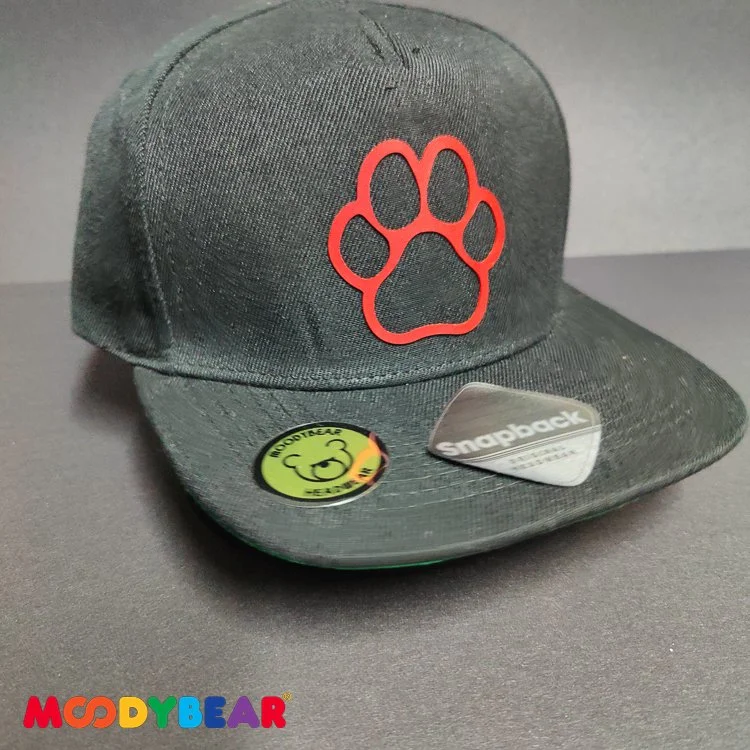 Baseball Cap - Black Cap Red Paw