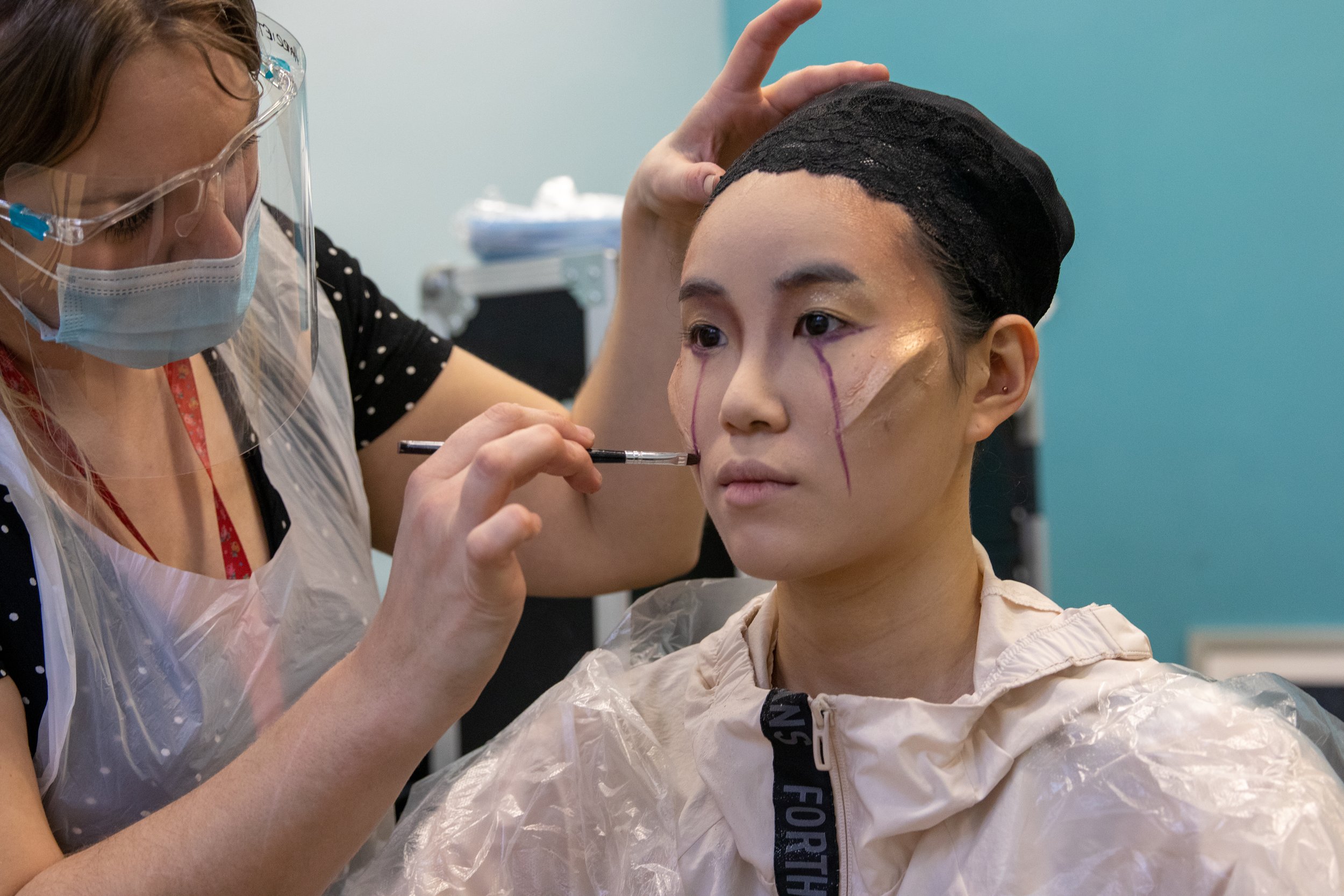 Kyungka Kwak and Harriet Rogers behind-the-scenes of Beneath The Surface. Photo Amy Kelly(2).jpg