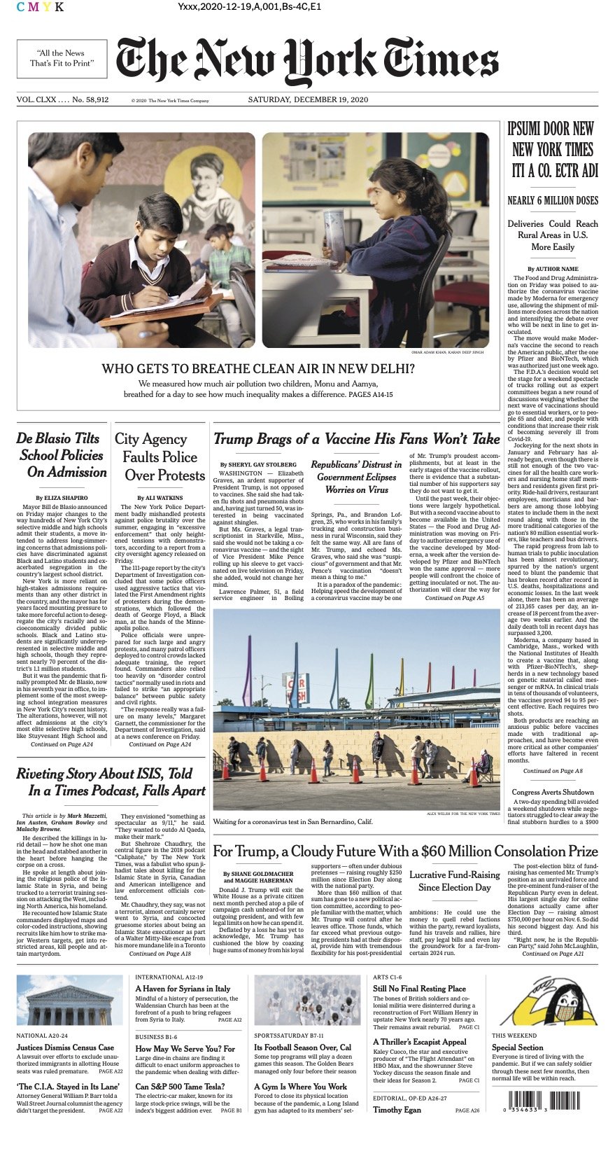 1 A1, NYTimes 12-19-2020, National 1 - NewsDesk.jpg