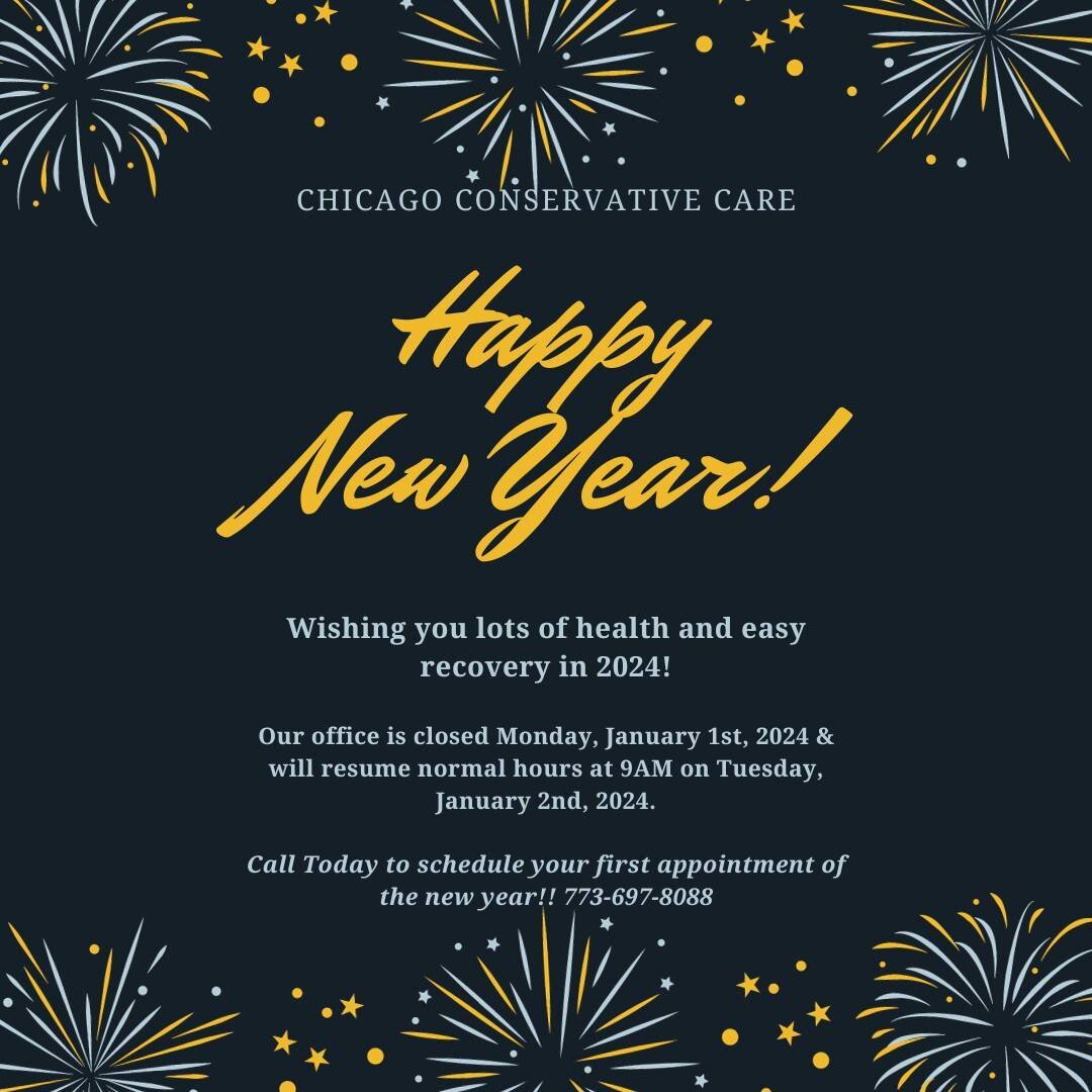 Happy New Year from all of us at Chicago Conservative Care! We can't wait to see what this year brings! Here's to a healthy and happy 2024!

#chicagoconservativecare #chicagochiropractor #chiropracticadjustment #mckenziemethod #physicaltherapy #massa