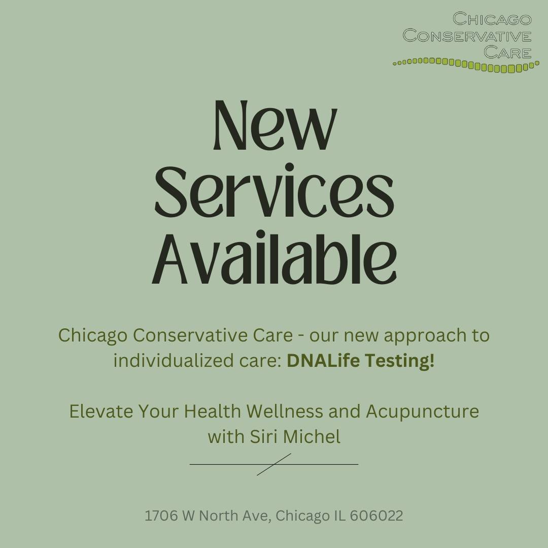 May in Chicago puts a spring in our step! We have some new offerings available NOW at our office in Wicker Park. 

Dr. Hoberland is now offering a new service separate from our usual physical medicine care! DNALife testing will help gather focused an