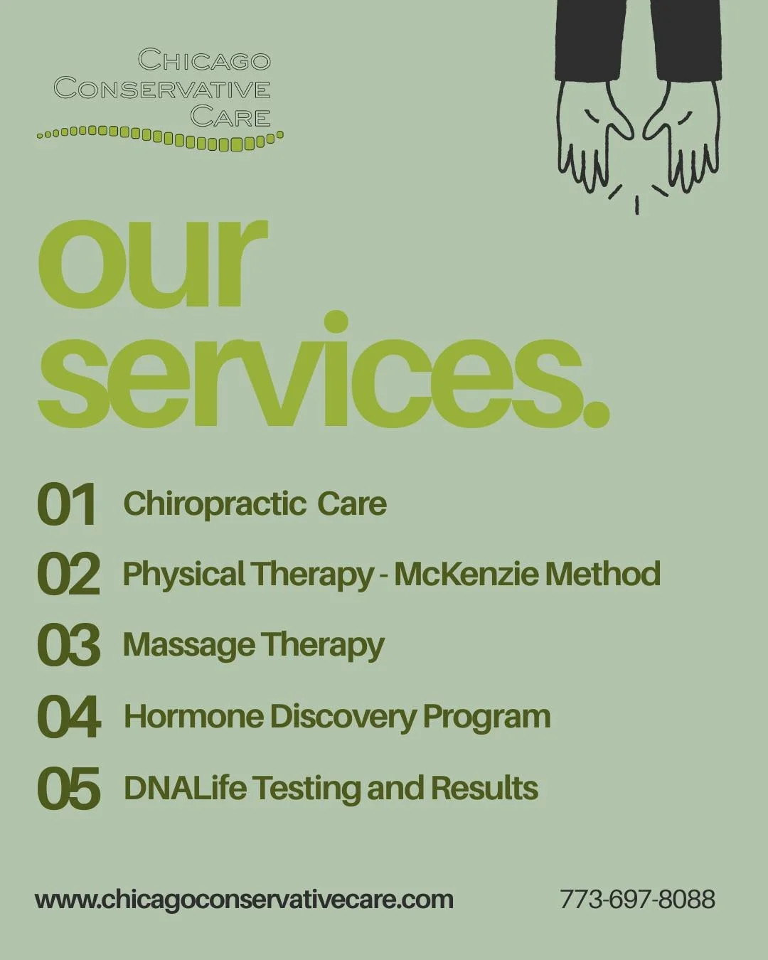 Service Round Up! We are your one-stop shop for all things physical health care! Not only do we specialize in manual therapies, but we also offer comprehensive hormone and genetic testing to further understand what's going on inside your body. Our pr