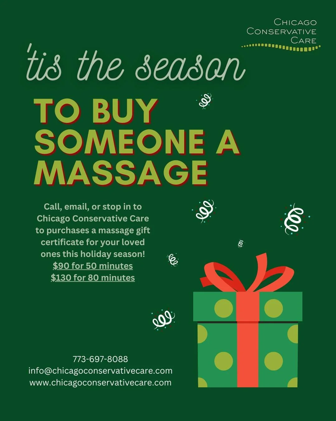 In the spirit of Small Business Saturday and Giving Tuesday this past week, we invite you to support local this holiday season while also prioritizing self care for your loved ones! Give the gift of rest and relaxation with our deep tissue massage gi