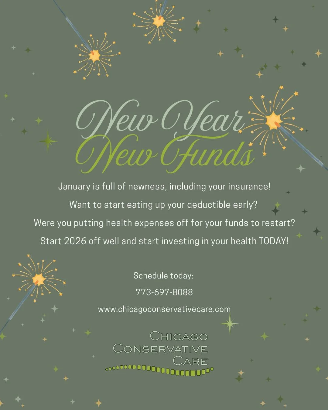 While insurance starting may seem like a bummer, don't wait to get your health under control! With new deductibles, comes new funds as well! Start early to meet your deductible early or use those new funds to take care of health expenses you've been 