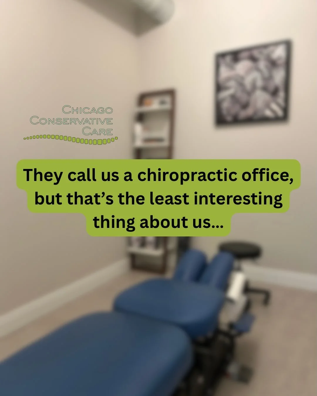 Chicago Conservative Care may be a chiropractic office, but that&rsquo;s the least interesting thing about us&hellip;

#chicagoconservativecare #chicagochiropractor #mckenziemethod #physicaltherapy #massagetherapy