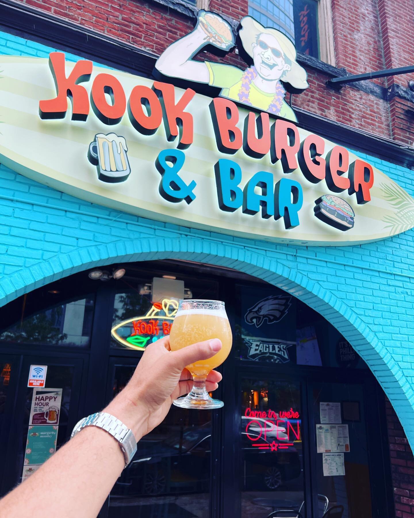 Cheers! 🍻 Join us at Kook Burger &amp; Bar for an Unforgettable Craft Beer Experience. Indulge in the Finest Selections, including @otherhalfphilly @wissahickonbrewingcompany @three3sbrewing @evilgeniusbeer and Local Gems. 🌟 #CraftBeerHeaven #Local