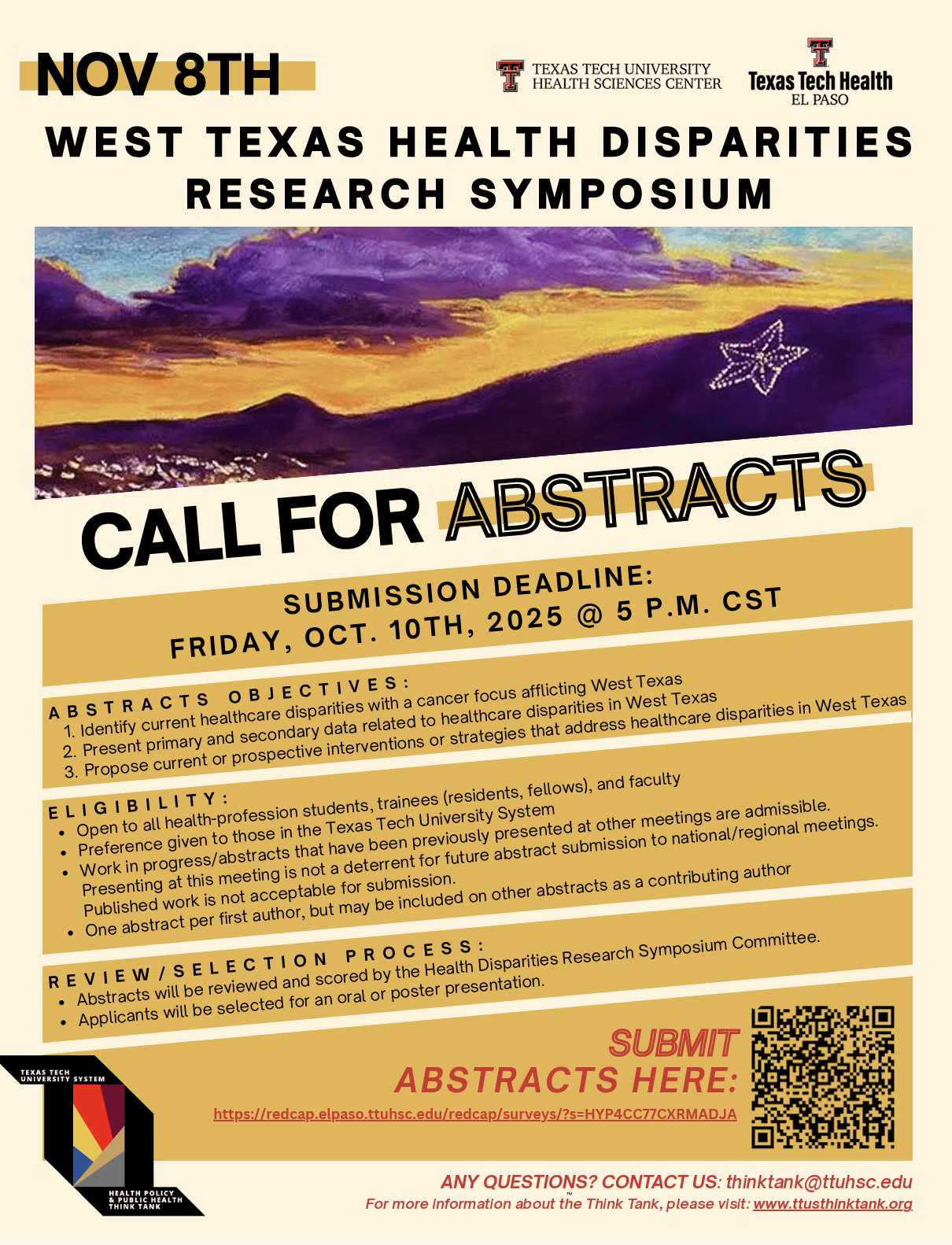 Call For Abstracts: West Texas Health Disparities Research Symposium