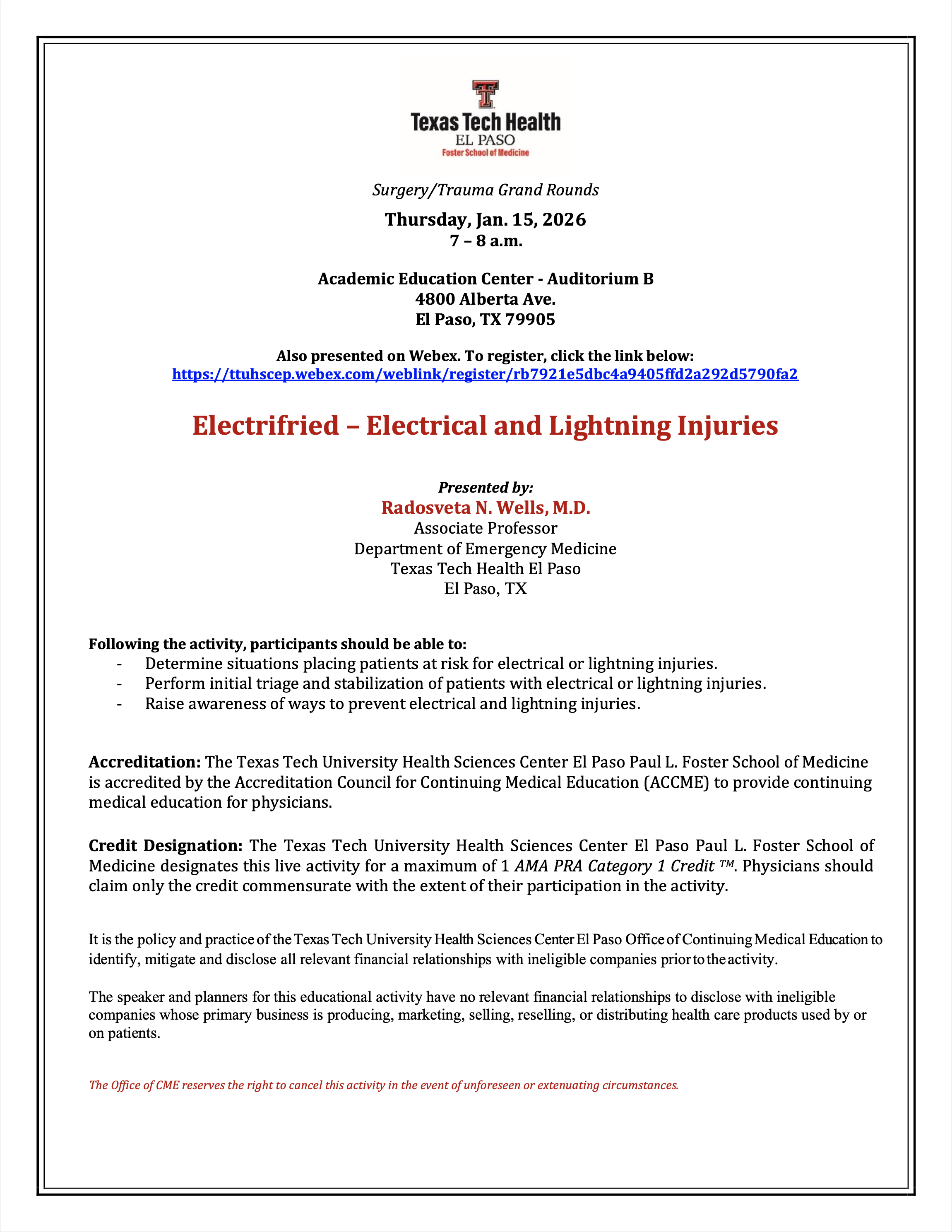 Surgery/Trauma Grand Rounds