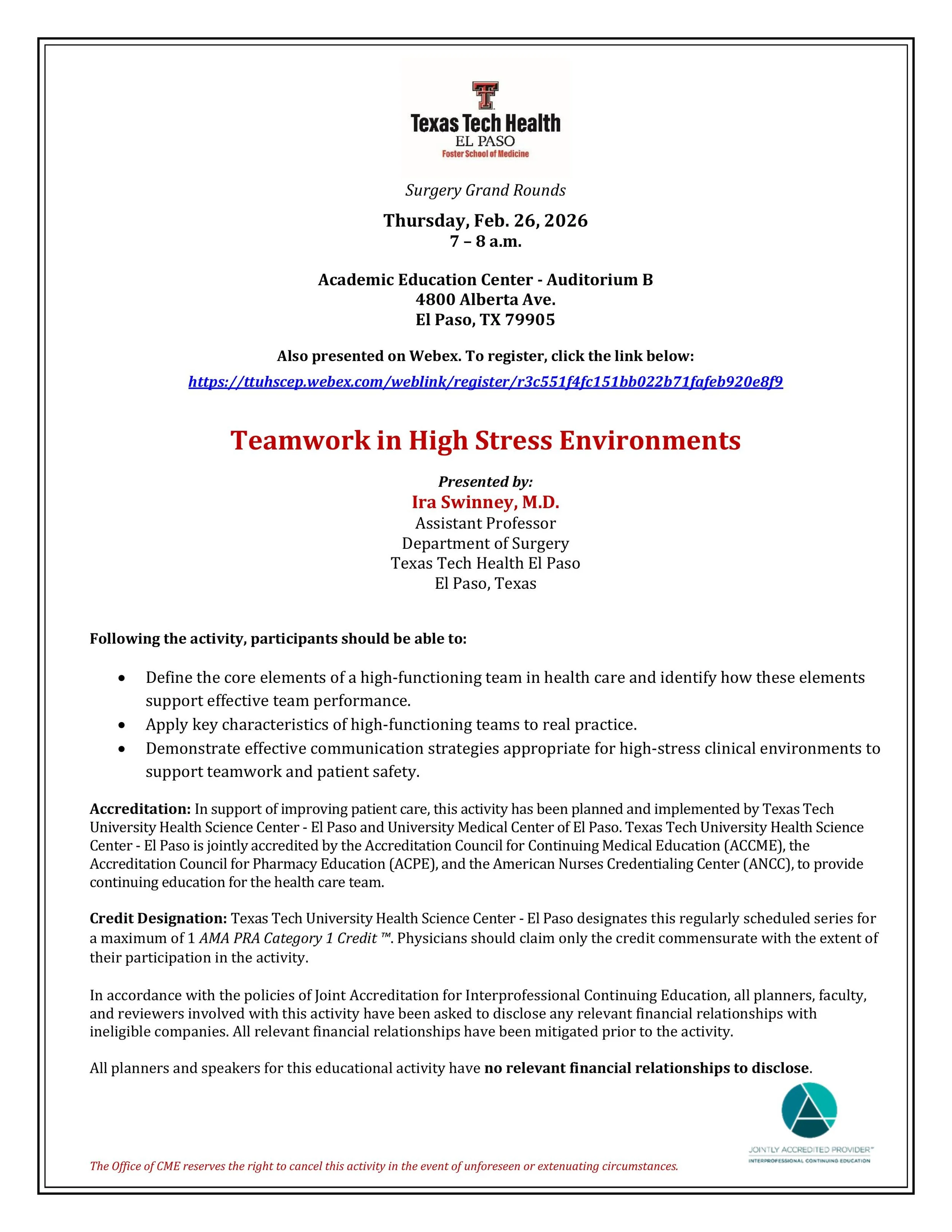 Surgery Grand Rounds