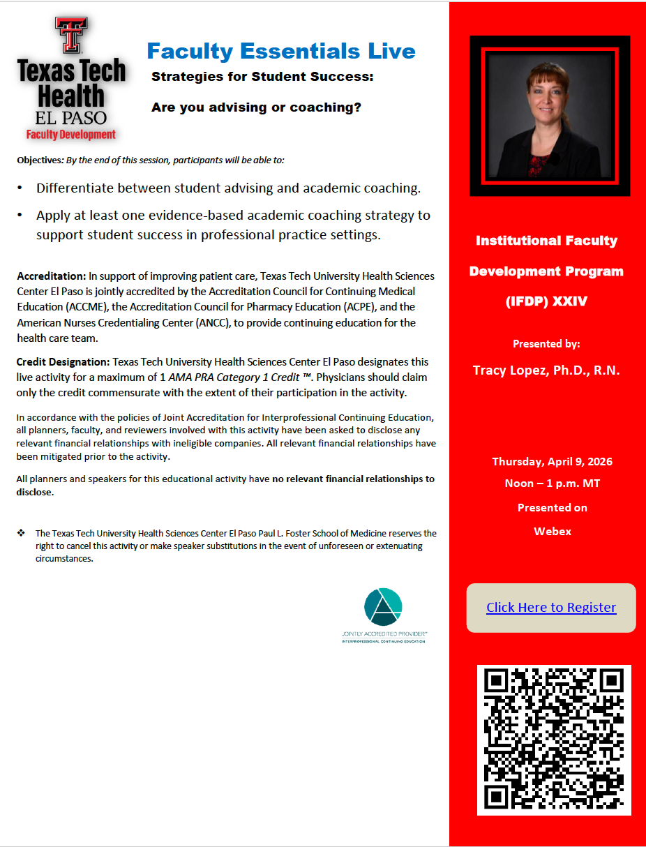 Faculty Essentials Live: Institutional Faculty Development Program ...