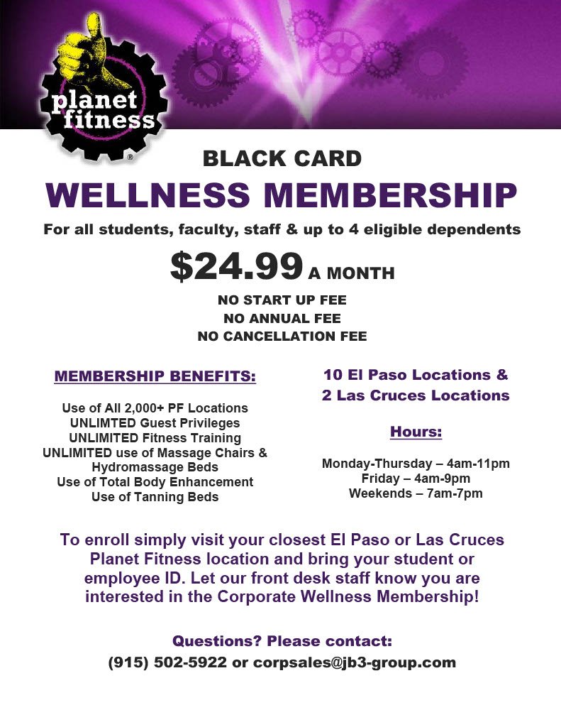 Planet Fitness Membership — Tech Talk: TTUHSC El Paso News and Events