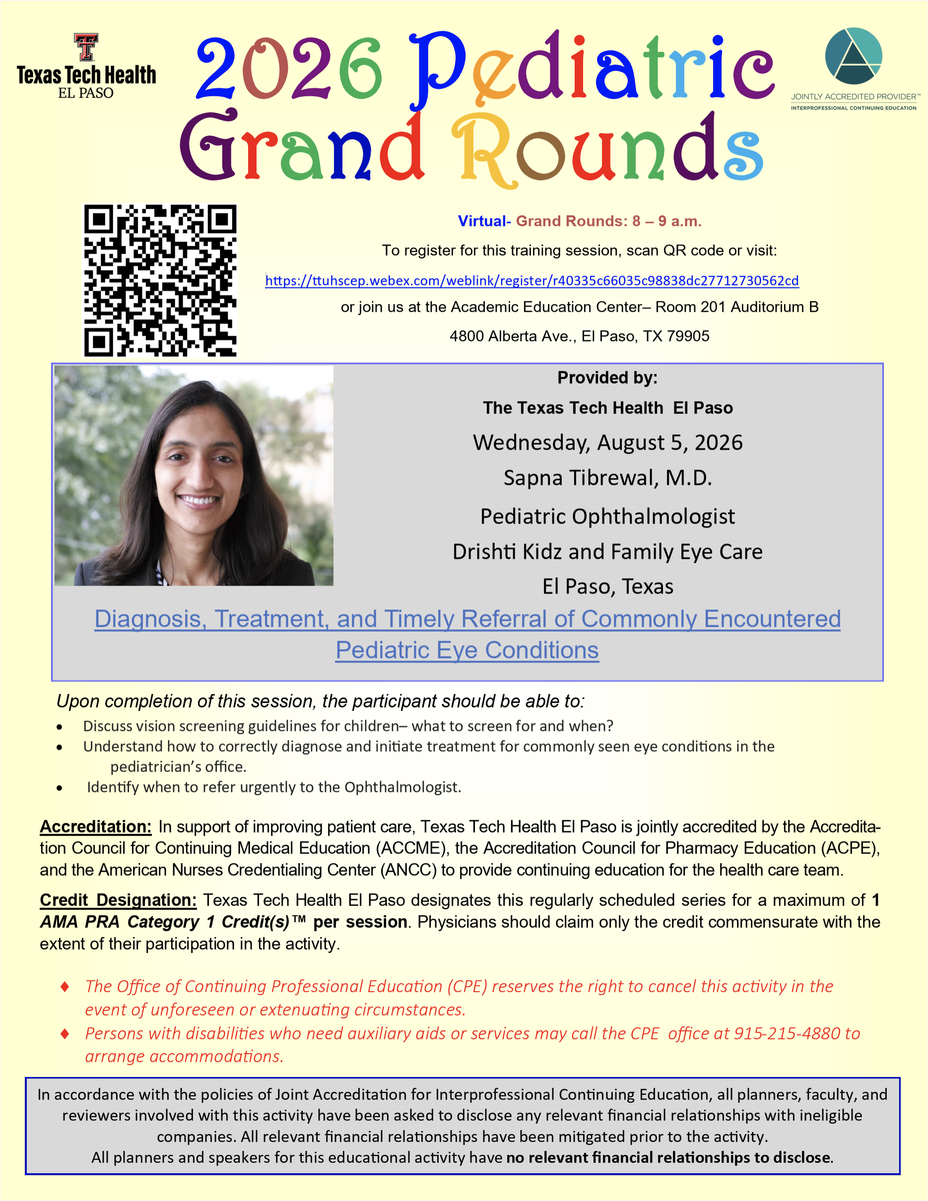 2026 Pediatric Grand Rounds