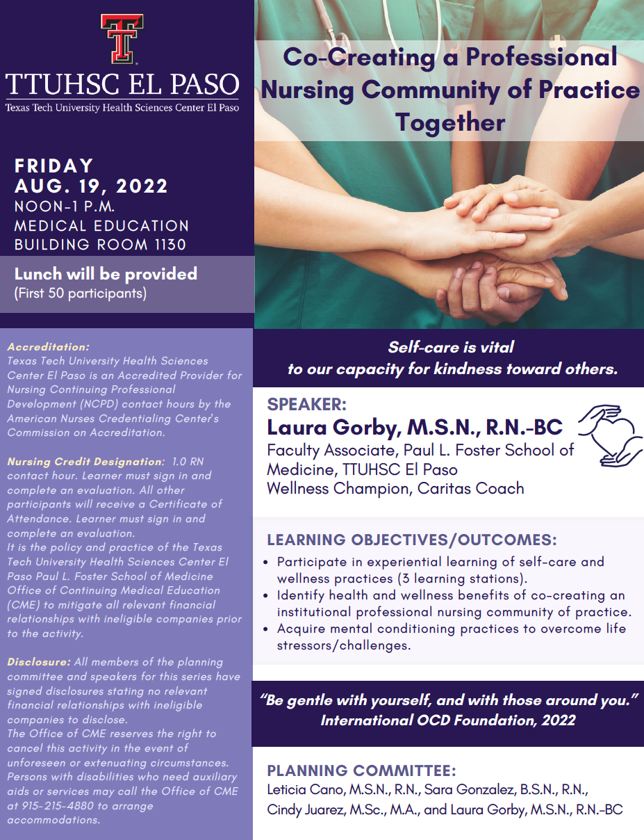 Nursing event flyer.