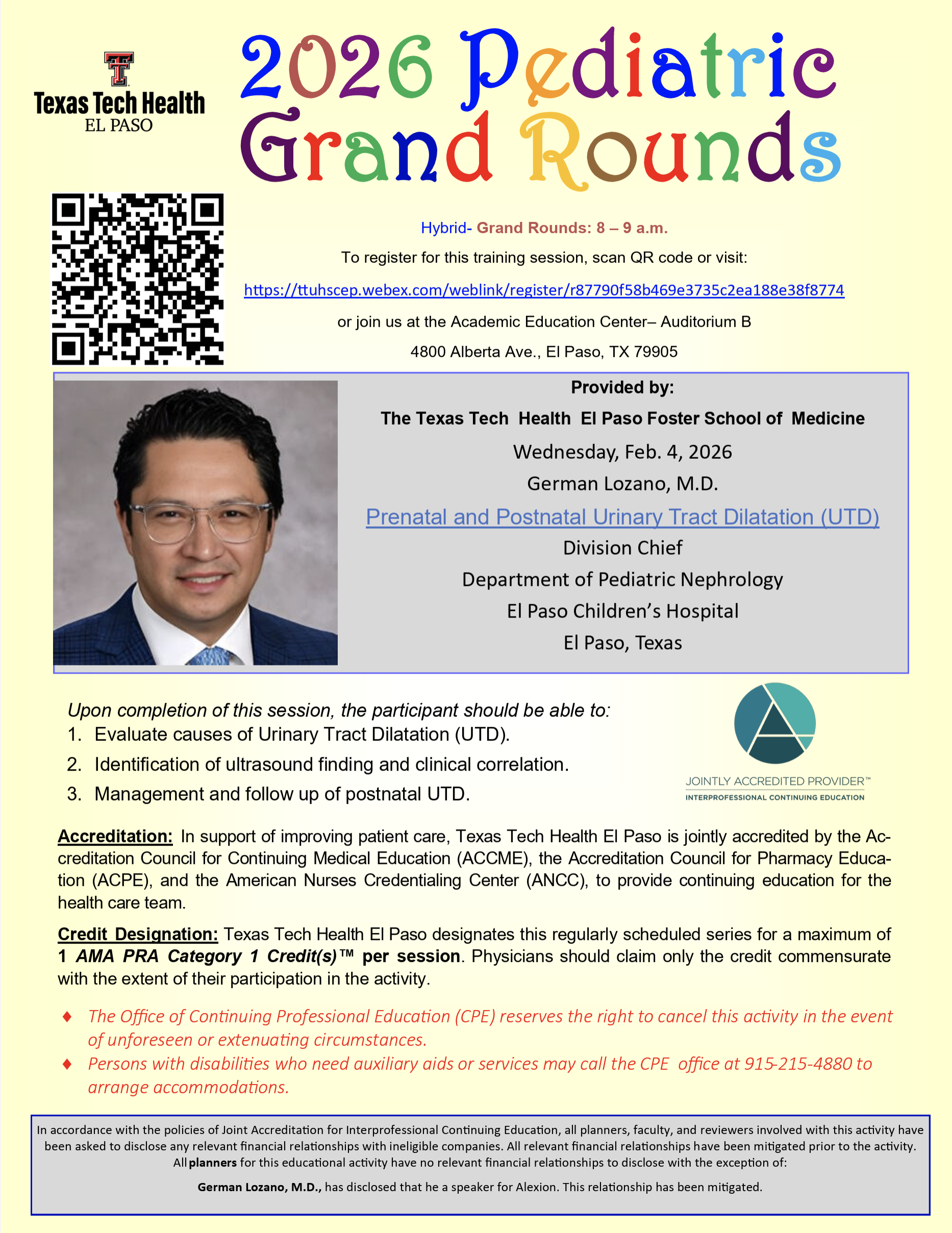 2026 Pediatric Grand Rounds