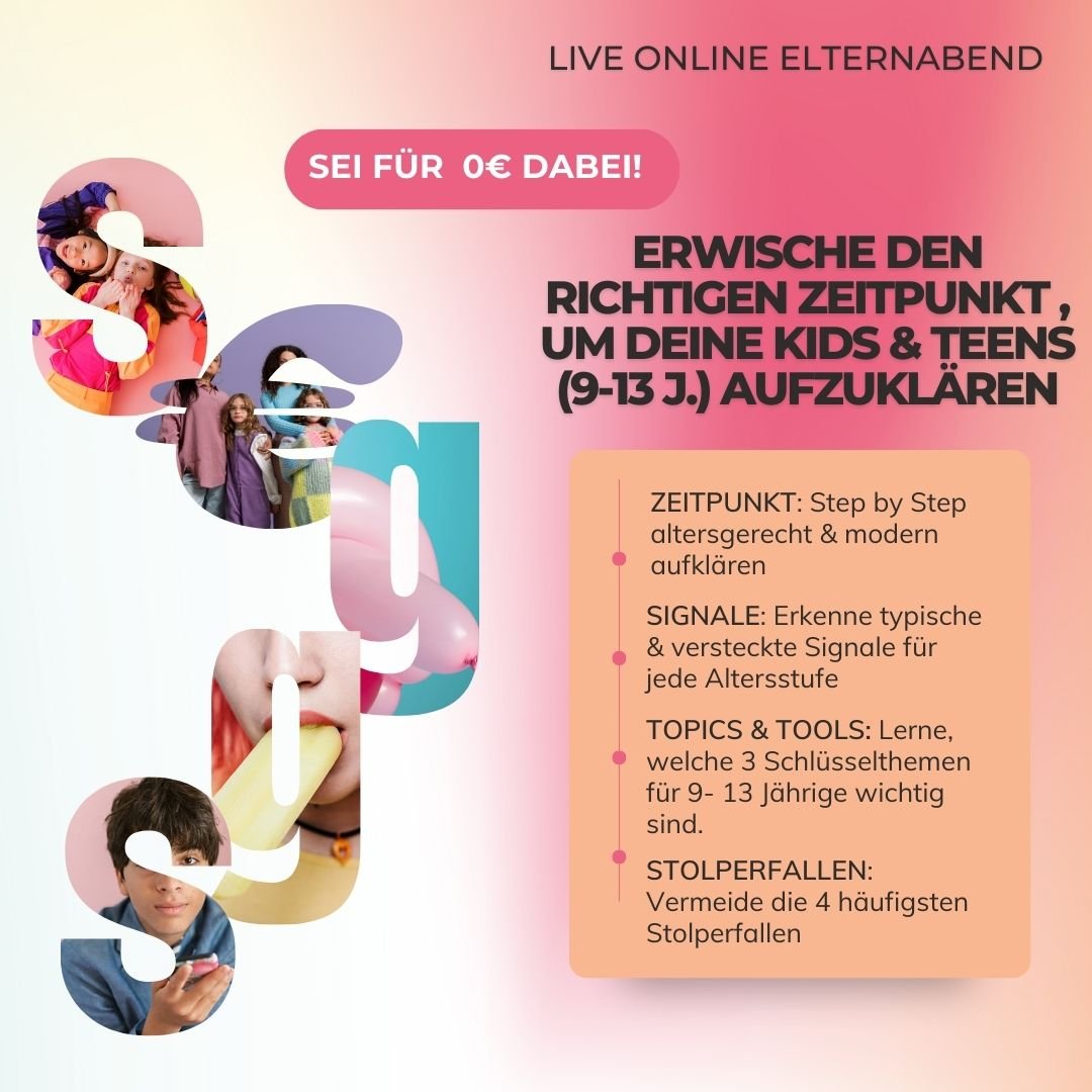😵&zwj;💫Falls du dich auch gerade mit vielen Fragen herumschl&auml;gst und dir unsicher bist, wann der richtige Zeitpunkt f&uuml;r die S&euro;✖️ualaufkl&auml;rung w&auml;re, welche Themen du anschneiden solltest und wieviel du dar&uuml;ber erz&auml;