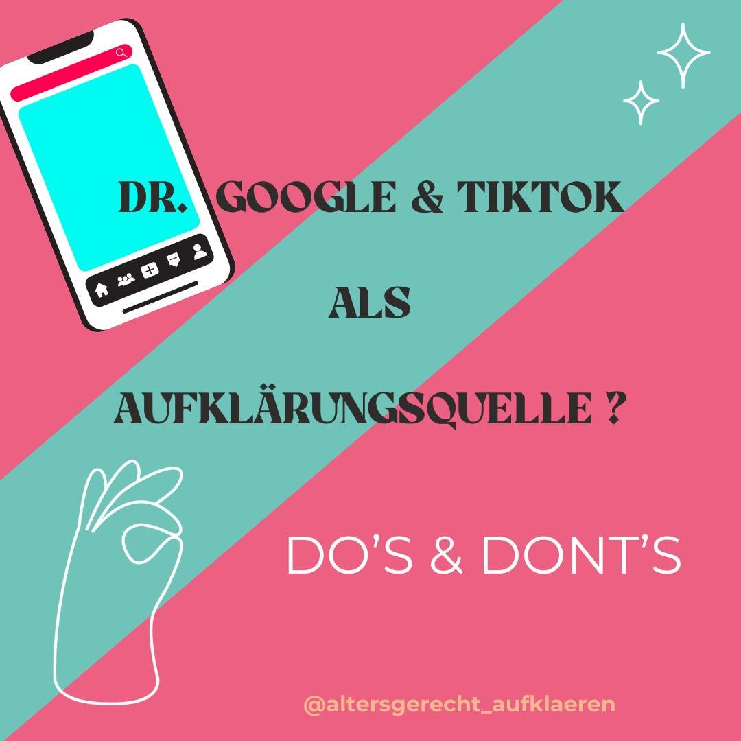 🧑&zwj;⚕️👩&zwj;🎓Dr. Google &amp; Tiktok &uuml;bernehmen die Aufkl&auml;rung⁉️Was du hierbei beachten solltest:
Es ist nicht schlecht per se, diese bzw. mehrere Quellen f&uuml;r #sexualaufkl&auml;rung in Betracht zu ziehen.
Sie haben gute Seiten und