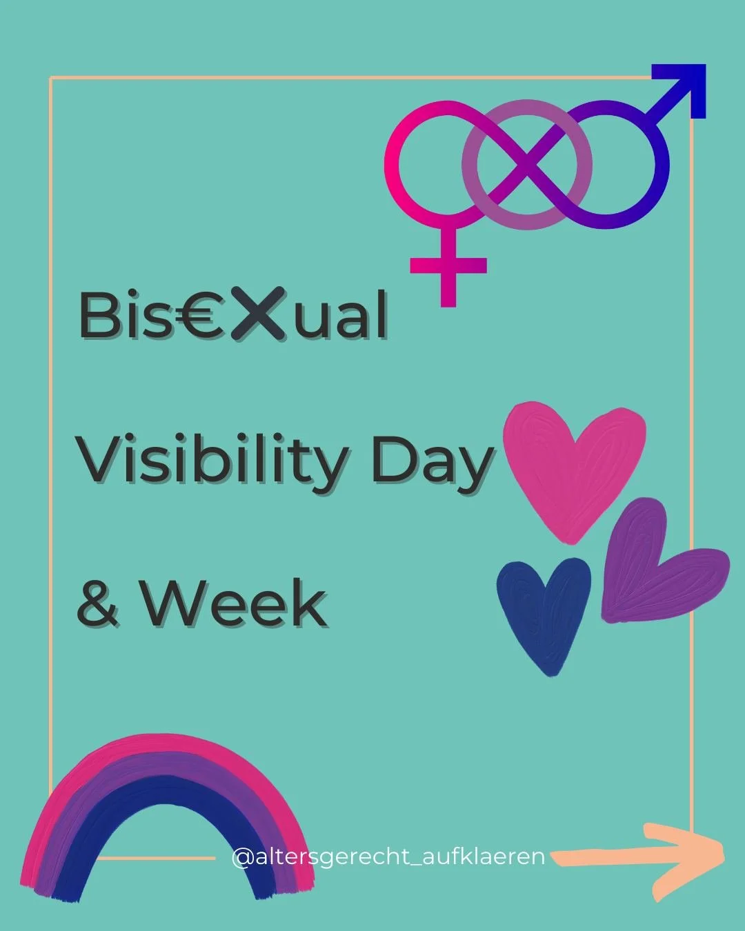 🏳️&zwj;🌈🩷💜💙Zum Tag &amp; Woche der Bis&euro;✖️ualit&auml;t m&ouml;chte ich auch unangenehme Themen sichtbar machen. Denn #bierasure und #biphobia werden von Bis&euro;✖️uellen nicht nur durch Hetero-Menschen, sondern auch innerhalb der LGBTQIA+ C