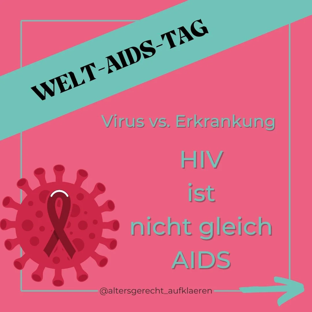 Zum Welt-Aids-Tag am 1. Dezember m&ouml;chte ich darauf aufmerksam machen, dass die Begriffe &quot;AIDS&quot; und &quot;HIV&quot; immer noch durcheinander gebracht werden...
🎗️was die Unterschiede bzw. Erkl&auml;rungen sind, 
🎗️wie man sich mit HIV