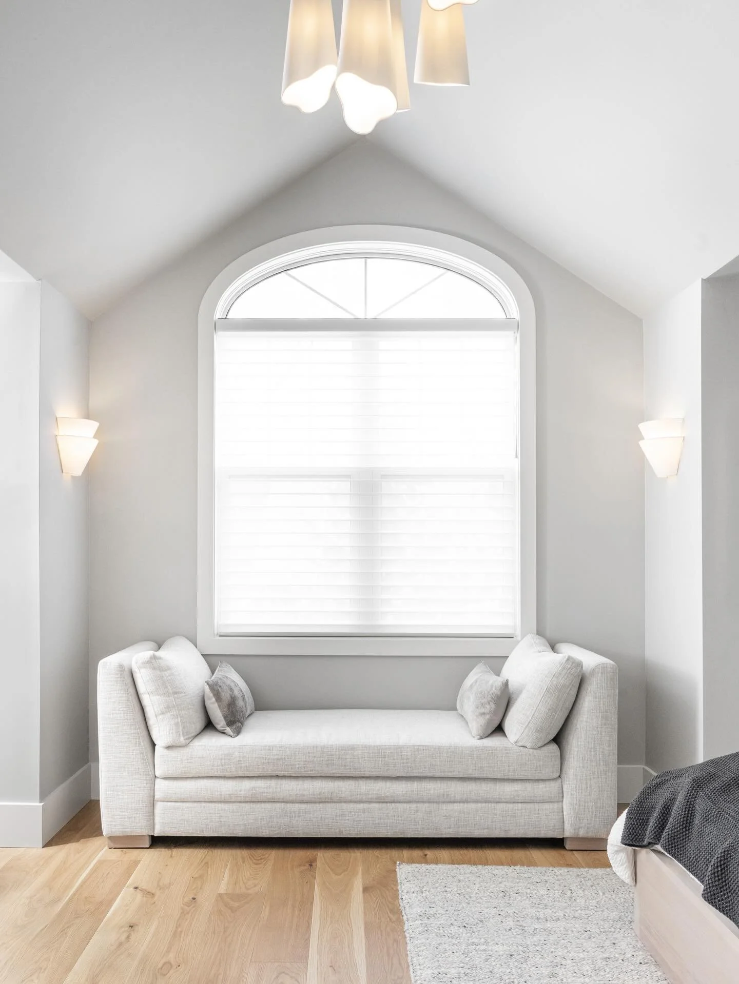 A calm escape at the end of the day. 
This was the ultimate goal for this oddly shaped room in our Uptown project. Lots of light, warmth from the colours and textures, a new fireplace and millwork help complete the goal for the primary suite. 

Who w