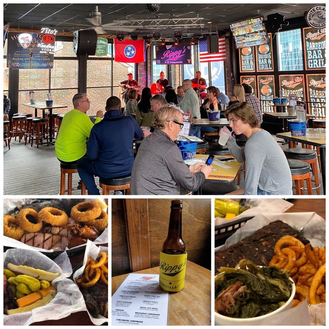 This is how you Monday on Broadway. Good food, cold drinks and live music. Let&rsquo;s do a holler &amp; a swaller for those not working today!  #rippyshonkytonk #rippys #daydrinking #Broadway #honkytonk #livemusic #nashville