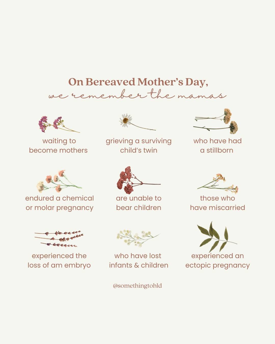 The first Sunday in May we celebrate the part of Motherhood that is heavy - in true mom fashion we'll quote Winnie the Pooh, &quot;How lucky I am to have something that makes saying goodbye so hard.&quot;

If you fall into one of these heartaches, mu