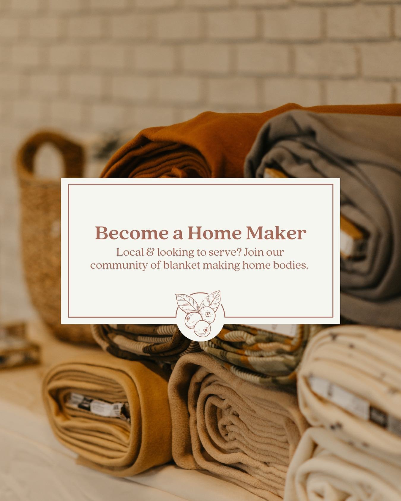 Located in northwest Indiana &amp; looking for a way to serve &mdash; specifically in filling empty arms? We&rsquo;d love to invite you here!

Our Home Makers is a community of home bodies making blankets on their couches, in their living rooms, watc