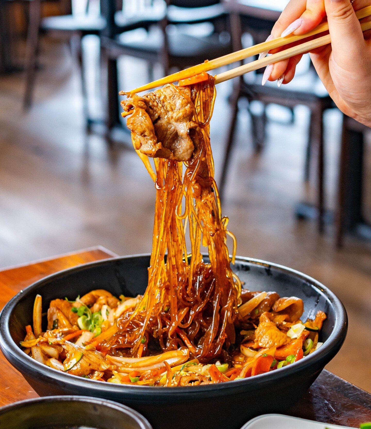 Glass noodles fill your tummy.🤤 Japchae is a traditional Korean dish filled with meat and a variety of noodles.❤️&zwj;🔥⁠
📍SongHak Korean BBQ - San Diego: 4681 Convoy St, San Diego, CA 92111⁠
.⁠
.⁠
#sdfoodie #yelpsandiego #sandiegoeats #sandiegoliv
