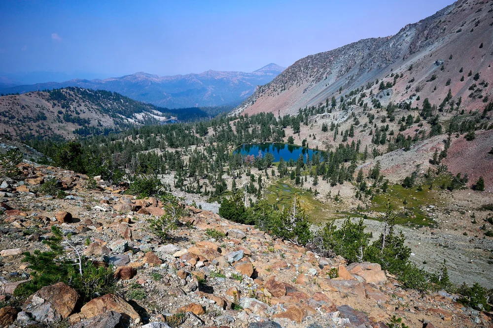 Looking down on Deadfall Lakes