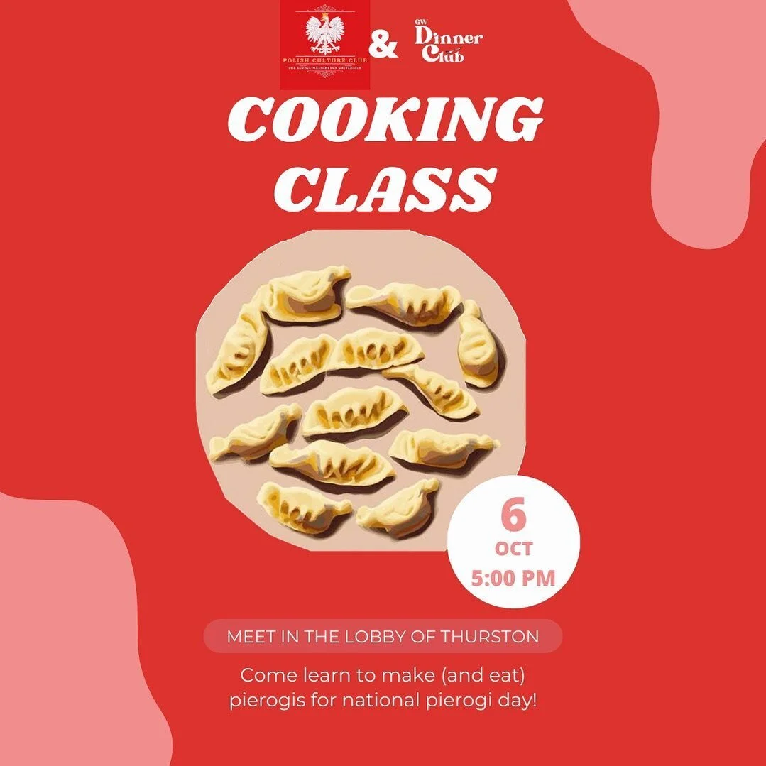 so excited we get to team up with @gw_polishclub and learn how to make pierogis!!! this friday don&rsquo;t miss it!