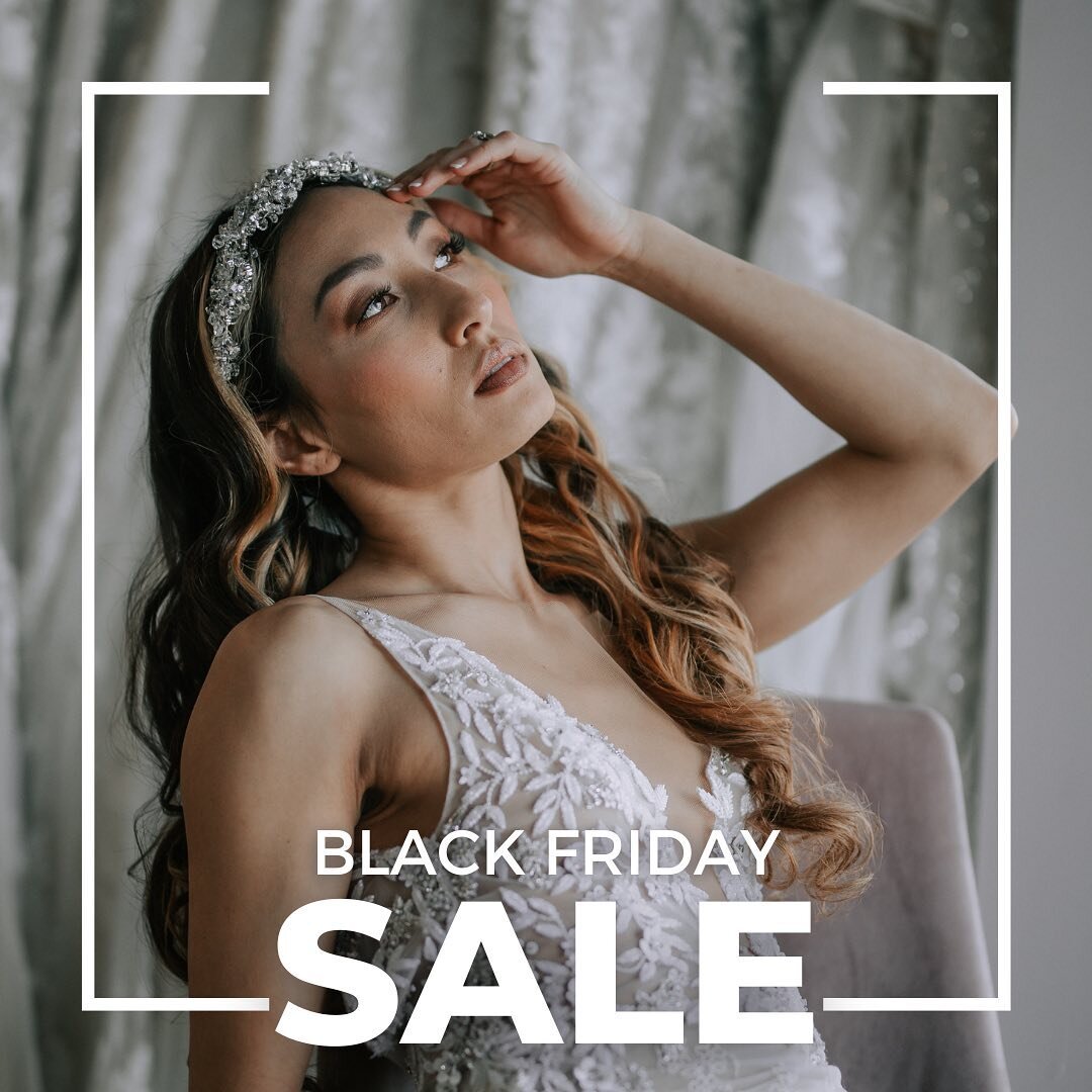 Our biggest sale of the year is this Friday! 

Bridal samples starting at $199

Veil orders 25% OFF

Buy one get one free jewelry

$25 Headpieces, $50 Veils &amp; $10 Earrings

Headpieces &amp; accessories orders 25% OFF 

Special savings ON ALL BRID