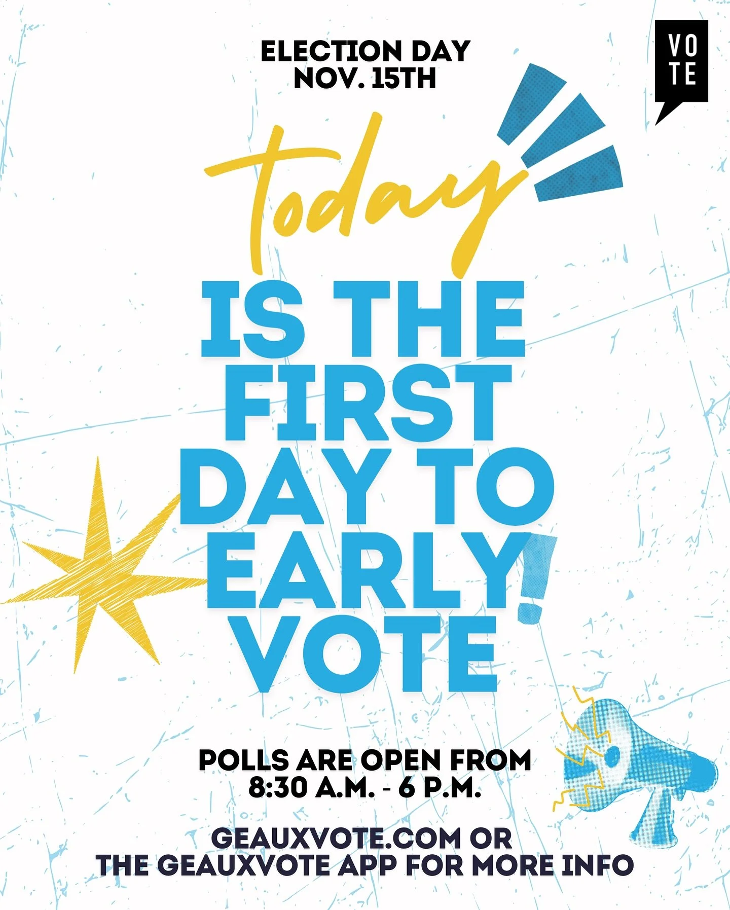 Louisiana - the election starts today! You have until today, November 1st until Saturday November 8th to early vote! Have you made your plan yet?

Research your full ballot on the Geaux Vote app or&nbsp;@powercoej sample ballots.
