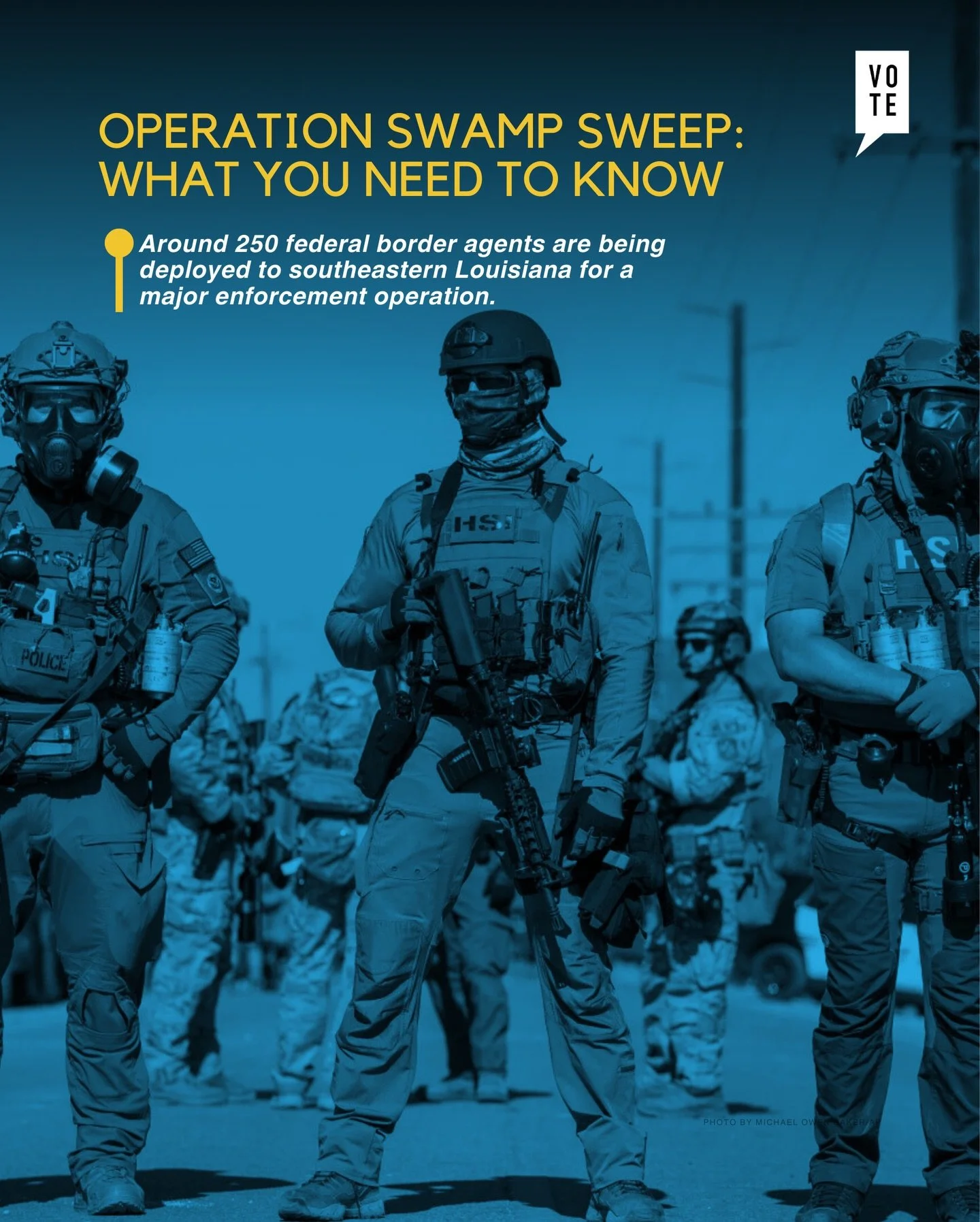 A major federal immigration sweep is being planned across Southeast Louisiana, with almost no transparency for the communities that will feel it most. 

Nearly 250 agents will flood our parishes, threatening family separation, due-process violations,