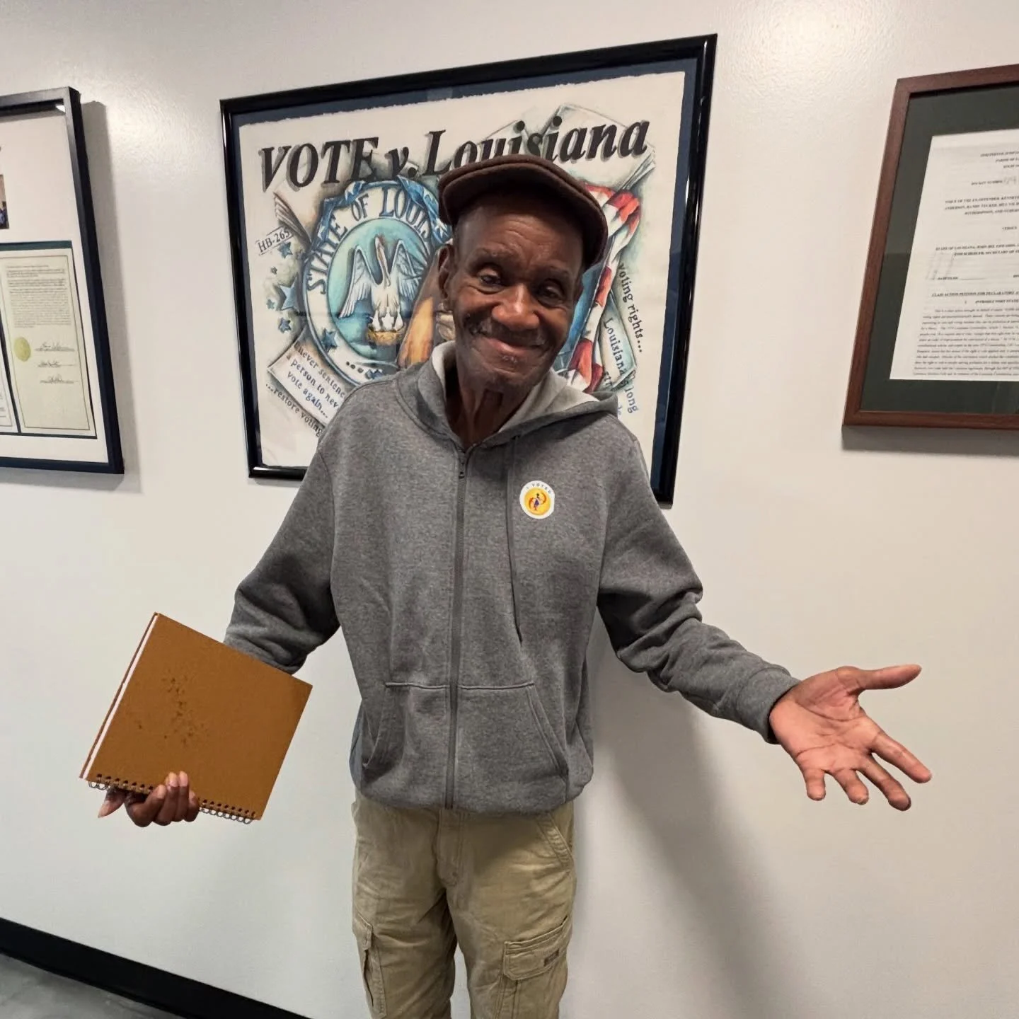 Check out this early voter! Be like Harry, who proudly early voted NO ON ALL constitutional amendments today! Early voting ENDS tomorrow Louisiana!
&nbsp;
Harry spent decades in Angola, and votes every chance he gets. It&rsquo;s crucial to know that 