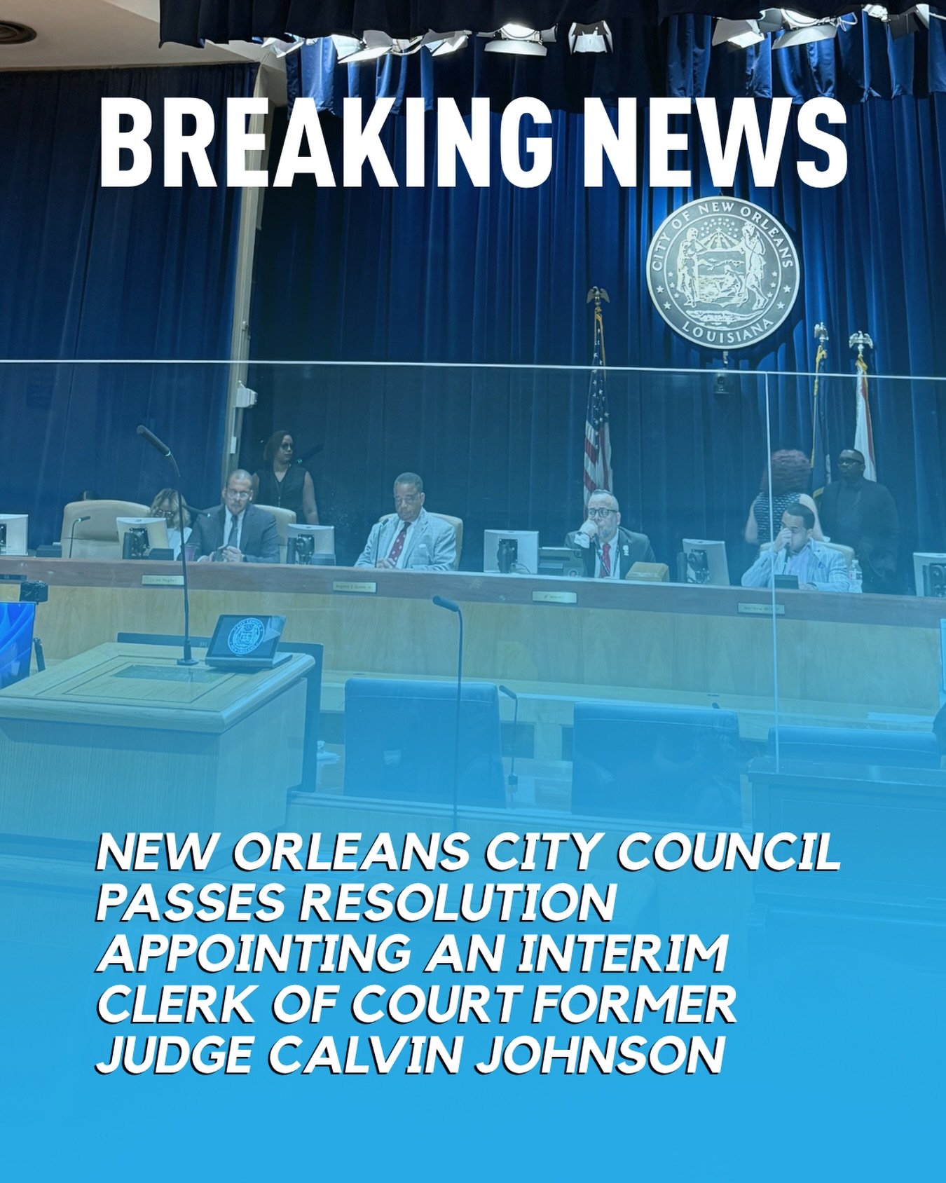 The New Orleans City Council passed two resolutions today, the first to appoint the Honorable Calvin Johnson as interim Orleans Clerk of Court, and the second calling for a special election to fill the vacant Orleans Clerk of Court position.&nbsp;
&n