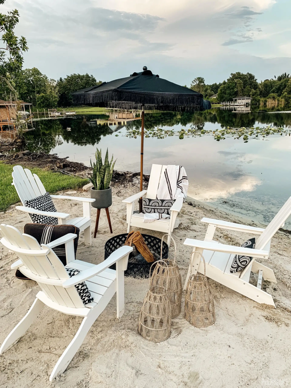 Lawn chairs lakeside