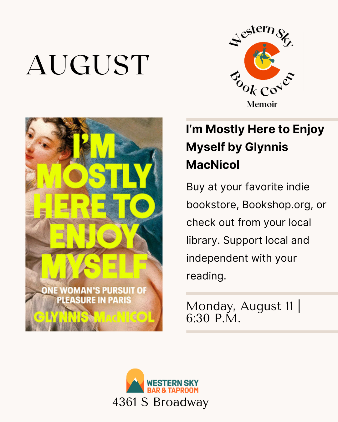 Western Sky Book Coven: Memoir Meetup