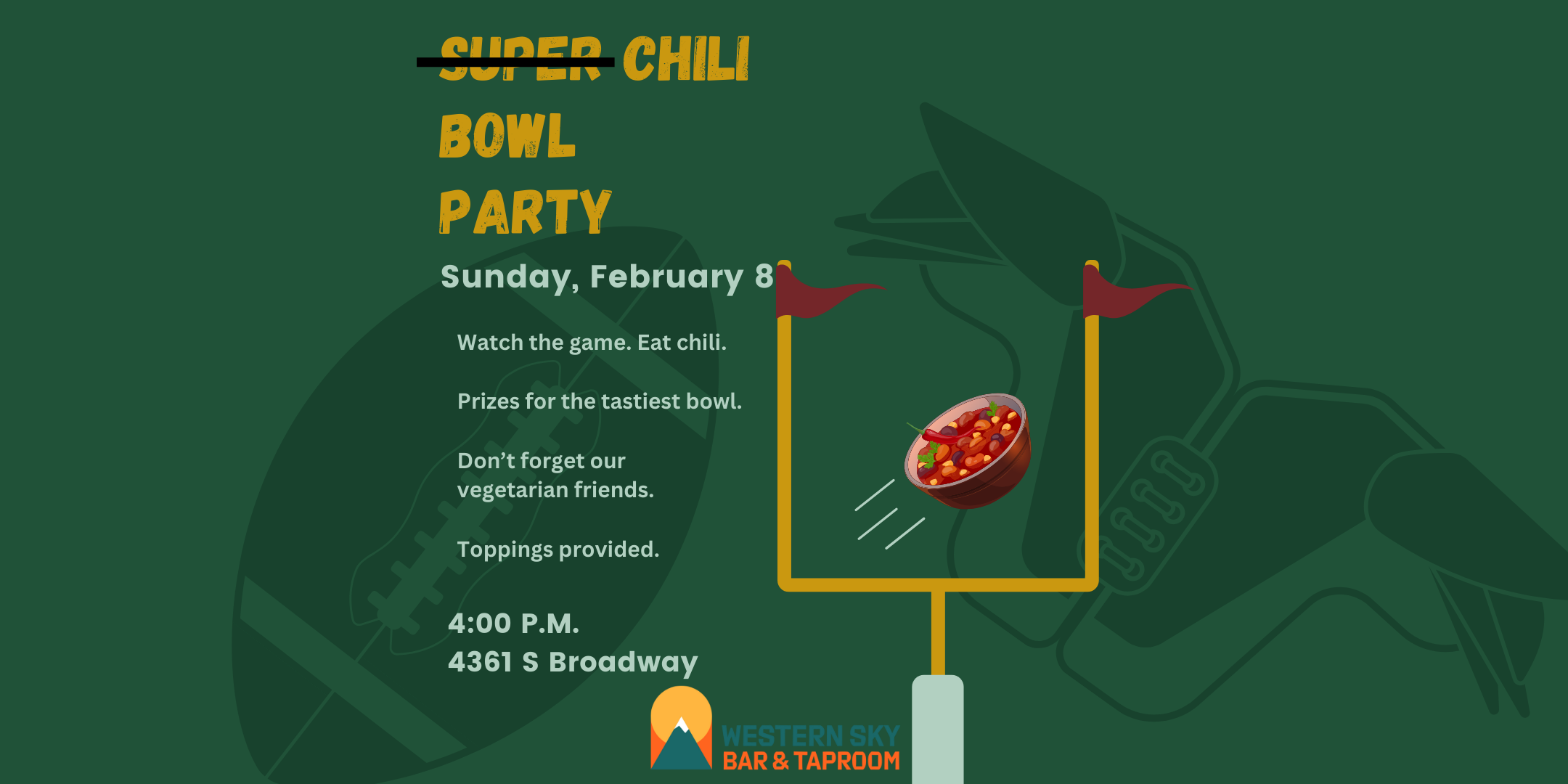 Super Bowl Chili Party at Western Sky Bar &amp; Taproom