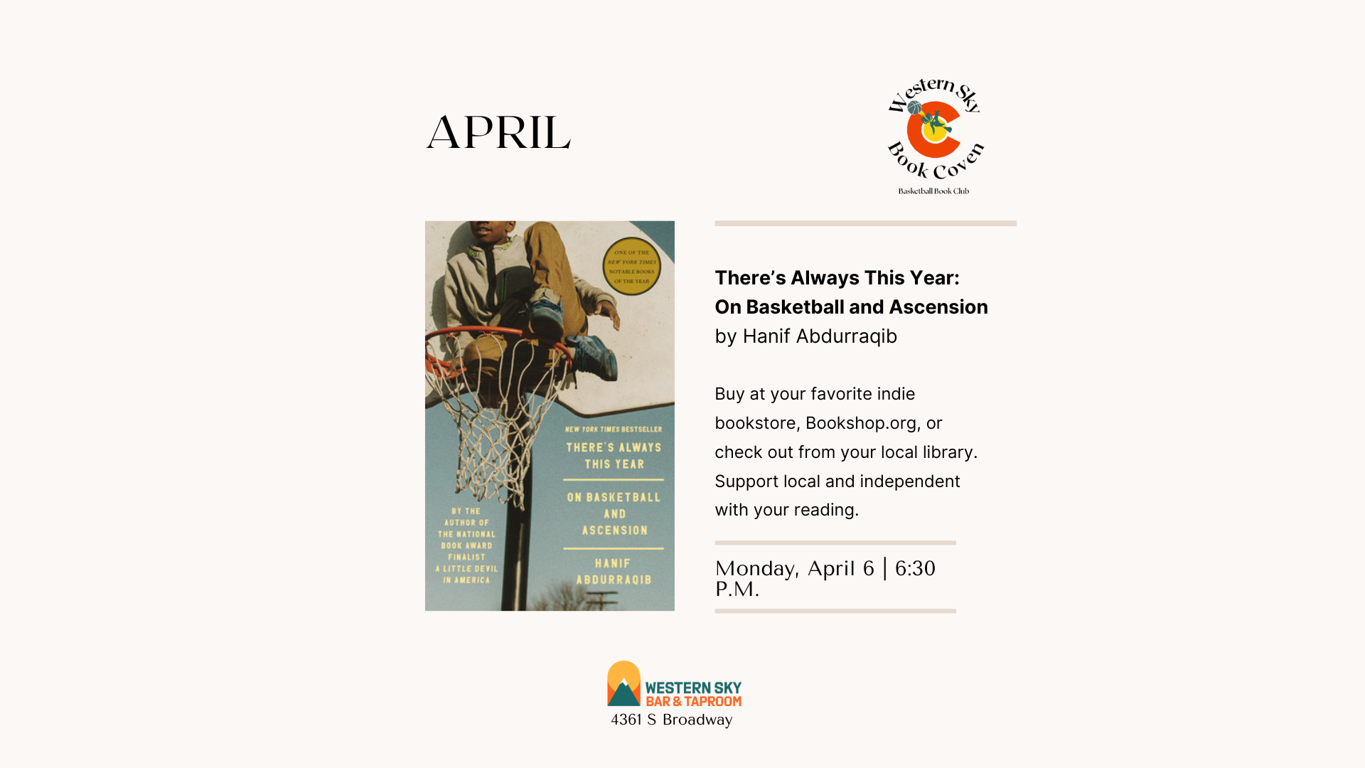 Western Sky Book Coven: Basketball Book Club