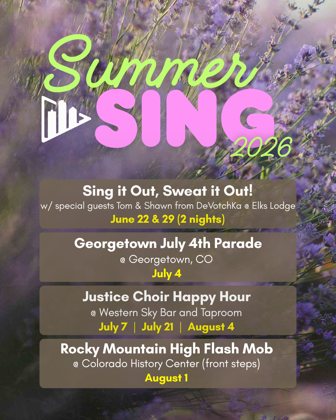 Denver Choir League: Justice Choir Happy Hour