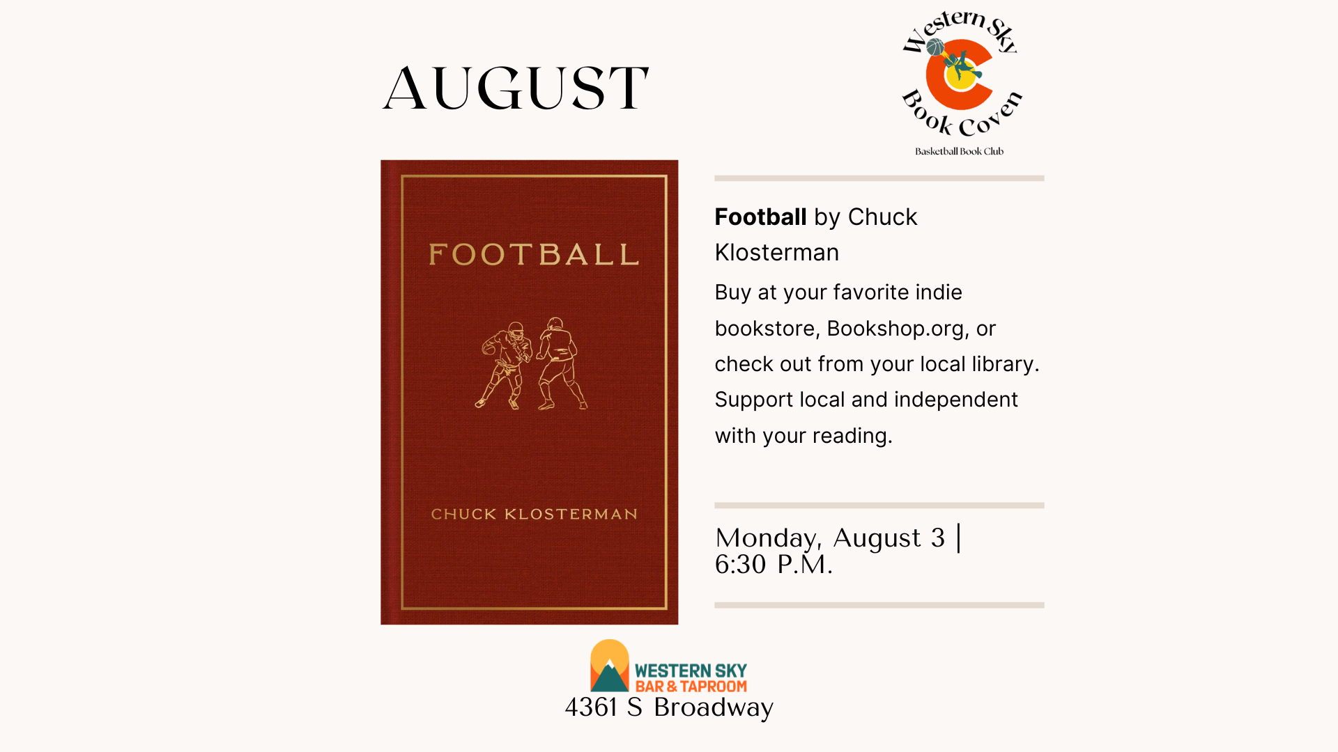 Western Sky Book Coven: Basketball Book Club